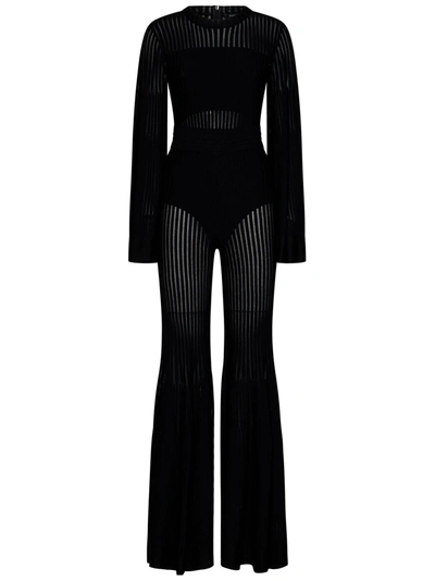 Antonino Valenti Desiree Ribbed Flared-design Jumpsuit In Nero