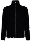 A Paper Kid Black Unisex Zip-fastened Sweater In Nero