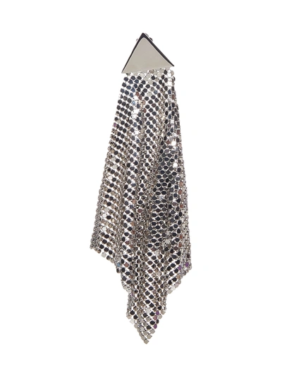 Paco Rabanne Flow Pixel Embellished Mesh Drop Earring In Grigio