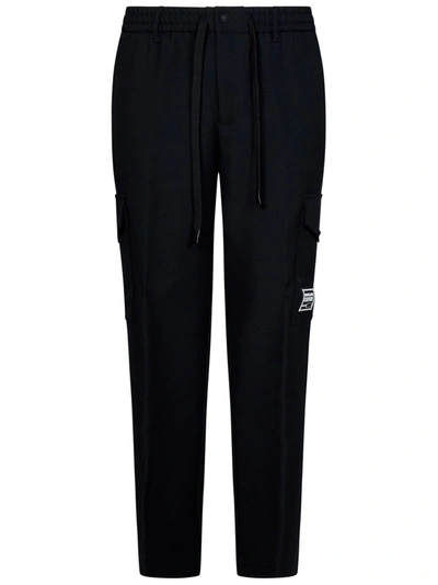 Versace Jeans Couture Piece Number Cargo Trousers In Black