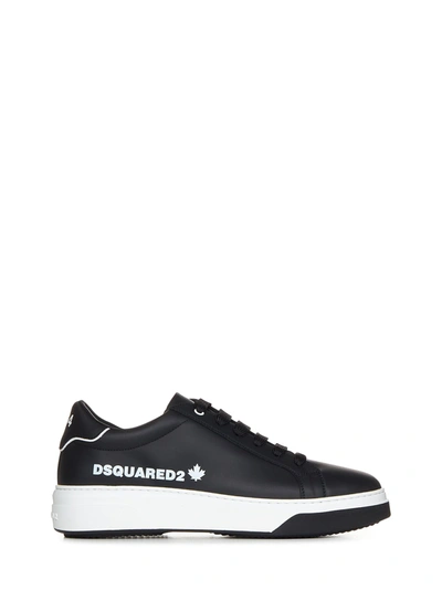 Dsquared2 Bumper Leather Trainers In Black