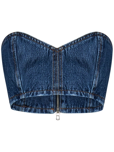 Monot Denim Bandeau Top In Blue