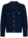 Dsquared2 Ribbed Knit Buttoned Jacket In Blu