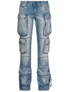 Attico Essie Flared Cargo Pants In Blu