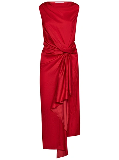 Az Factory Gathered-detail Sleeveless Dress In Rosso