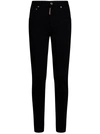 Dsquared2 Honey High-waisted Twiggy Denims In Nero