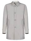 Herno Natural-colored Technical Fabric Raincoat In Grigio