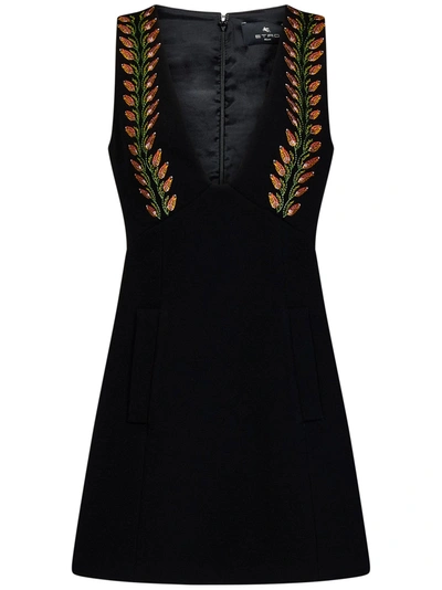 Etro Mini Dress In Black