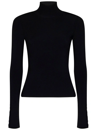 Off-white High-neck Ribbed Jumper In Nero