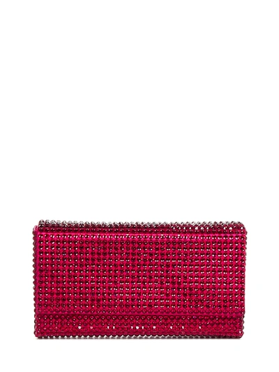 Amina Muaddi Super Amini Paloma Clutch In Red