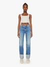 Mother Womens Horsin Around The Lasso Sneak Wide-leg High-rise Stretch-denim Jeans In Blue