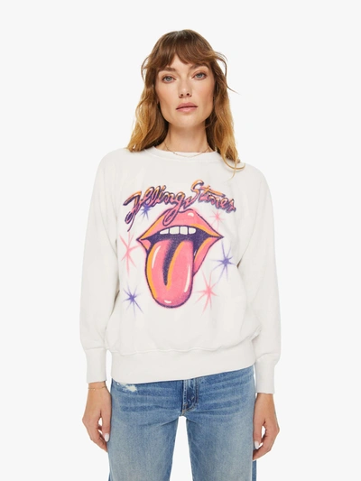 Madeworn Rolling Stones Airbrush Shrunken Sweatshirt Vintage T-shirt In White