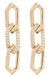 Sterling Forever Kinslee Cz Linear Drop Earrings In Gold