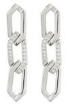 Sterling Forever Kinslee Cz Linear Drop Earrings In Silver