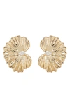 Sterling Forever Phoenix Stud Earrings In Gold