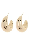 Sterling Forever Eclipse Hoop Earrings In Gold