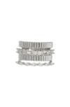 Sterling Forever Odette Cz Stacked Ring In Silver