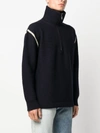 Maison Margiela Turtleneck Elbow Patched Sweater In 511 Navy
