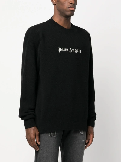Palm Angels Men Classic Logo Sweater In 1001 Black White