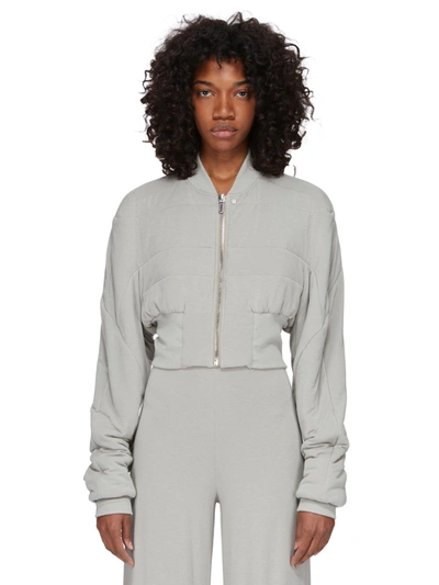 Rick Owens Collage Cropped Bomber Jacket In Pearl 08