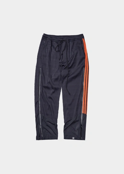 Song For The Mute Mens Charcoal X Adidas Brand-stripe Stretch Recycled Polyester-blend Jogging Botto