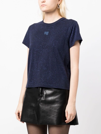 Alexander Wang T Alexanderwang.t Short Sleeve Glitter Tee In 065 Nine Iron