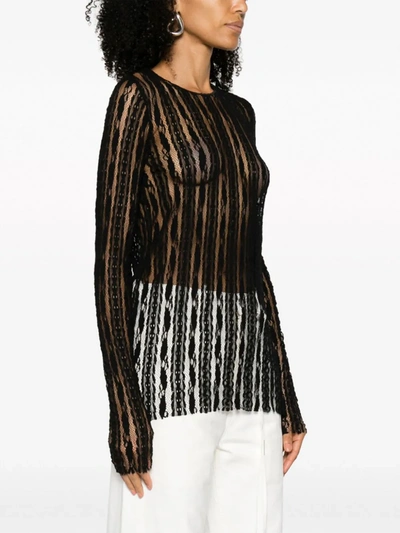 Uma Wang Lace Crewneck Top In Uw900 Black