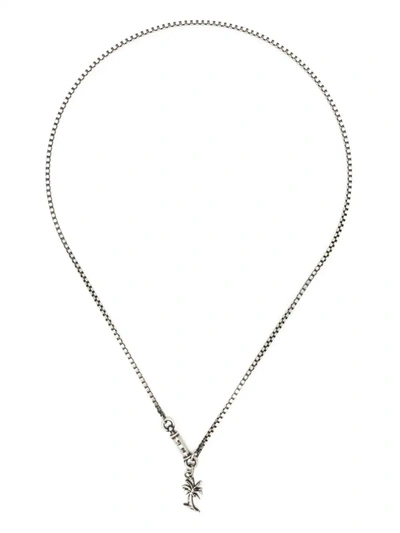 Werkstatt:münchen Palm-tree Charm Necklace In Silver