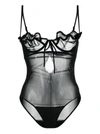 Y/project Sheer-construction Underwired Bodysuit In Black