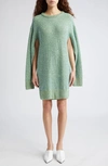 Stella Mccartney Paillette Rib Mini Sweater Dress In Mint