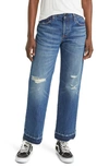 ASKK NY RIPPED LOW RISE STRAIGHT LEG JEANS