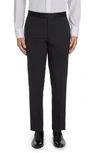 Jack Victor Phoenix Flat Front Tuxedo Pants In Black