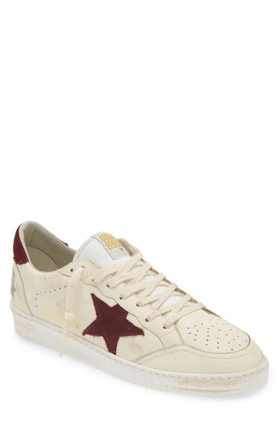 Golden Goose Ball Star Low Top Sneaker In Beige/bordeaux 15520