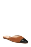 Veronica Beard Carlotta Suede Cap-toe Ballerina Mules In Blkcaramel