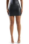 NAKED WARDROBE THE CROC EMBOSSED FAUX LEATHER MINISKIRT