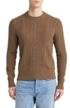 BUCK MASON DONEGAL MERINO WOOL BLEND CABLE SWEATER