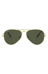 Ray Ban Aviator Metal Ii Green Classic G-15 Unisex Sunglasses Rb3689 914731 55 In Gold
