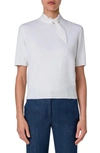 Akris Cashmere Short Pullover With Knot Detail In Ecru
