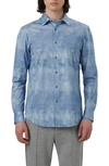 Bugatchi Men's Ooohcotton Tech Two-tone Sport Shirt In Air Blue