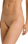 Hanro Invisible Cotton Thong Underwear In Beige
