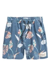 Rip Curl Kids' Mod Tropics Volley Swim Shorts In Washed Navy