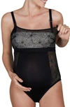 Cache Coeur Dahlia Maternity/nursing Bodysuit In Black