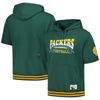 Mitchell & Ness Men's  Green Green Bay Packers Pre-game Short Sleeve Pullover Hoodie In Green