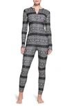 Skims Henley Pajama Jumpsuit In Multi-coloured