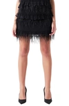 ENDLESS ROSE LACE & FEATHER MINISKIRT