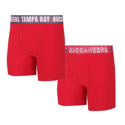 CONCEPTS SPORT CONCEPTS SPORT TAMPA BAY BUCCANEERS GAUGE KNIT BOXER BRIEF TWO-PACK