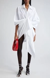 Coperni Draped-panel Collared Wrap Shirt In Optic White