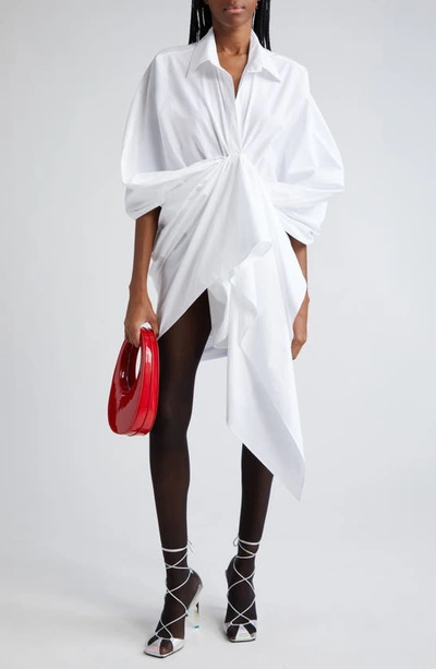 Coperni Draped-panel Collared Wrap Shirt In White