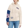 TOMMY HILFIGER TOMMY HILFIGER CREAM/ROYAL NEW YORK GIANTS HARRIET PULLOVER HOODIE
