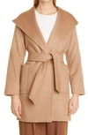 MAX MARA RIALTO HOODED CAMEL HAIR WRAP COAT